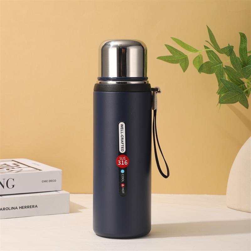 316 Stainless Steel Thermos Bottle Large Capacity Vacuum Flask Insulated Tumbler with Rope for Tea Drinks Cold and Hot Water