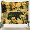 Fire & Ice Phoenix Tapestry, Red Blue Mythical Birds on Black Starry Background, Wall Hanging for Fantasy Aesthetic Decor