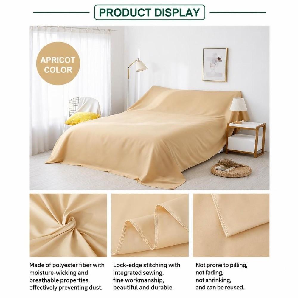 Solid Color Dust Proof Sheet Washable Cloth Furniture Protector Bed Sofa Tea Table Chair
