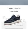 New Men's Breathable Mesh White Sneakers: Thick Sole, Round Toe, Lace-Up, Versatile for Casual and Work Wear
