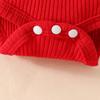 Summer 2026 Strawberry Bear Ribbed Triangle Romper with Faux Straps