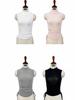 Women's Sporty Style Sleeveless Tight T-Shirt with Ruffled Base Layer, Half-High Neck, Thin and Slightly See-Through