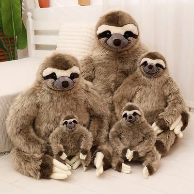 Peluche de paresseux à trois doigts, jouet en peluche réaliste, coussin en peluche, cadeau de Noël