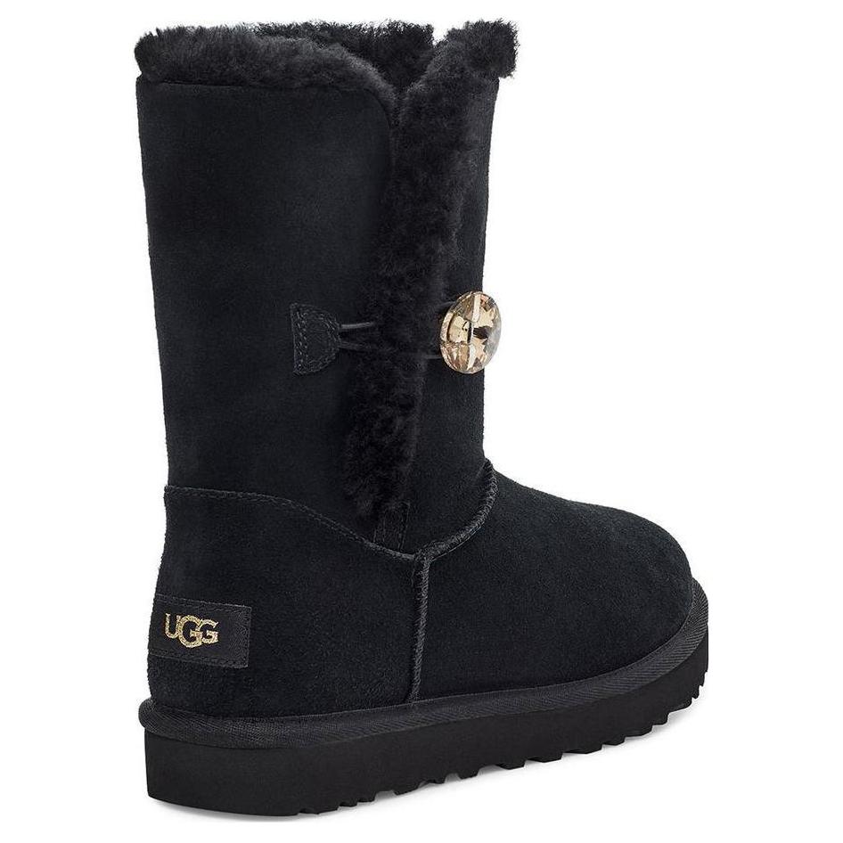 UGG Bailey Button Ii Sheepskin Fur Short Boots Women boots Black 1118997-BKGD