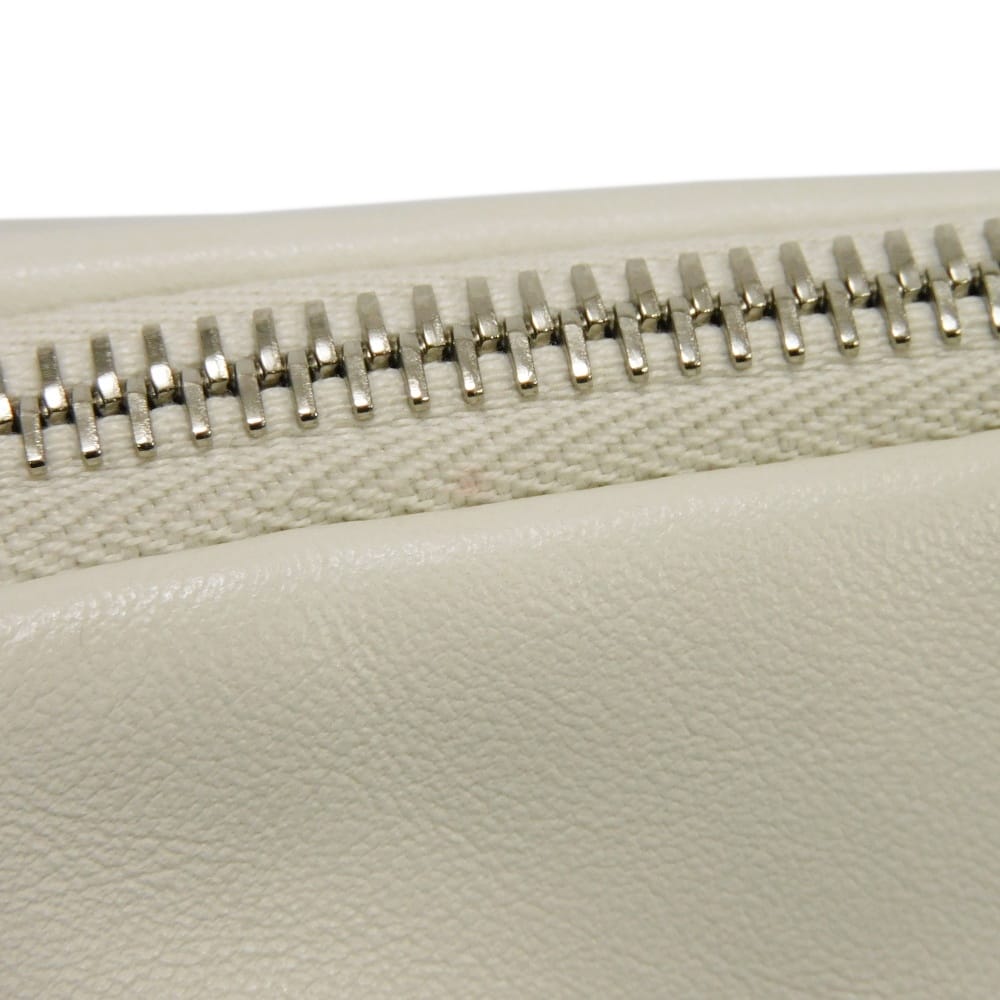 Used 11569 Triangle Leather Crossbody Bag 1BH190 2BYA F00099 7921 White RFID IC Chip Embossed Logo Bianco Unisex from