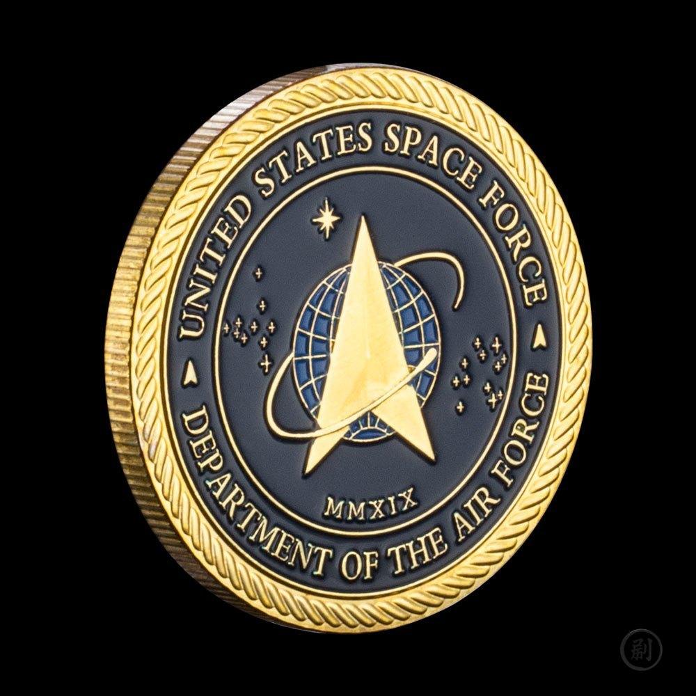 United States Space Force Challenge Coin and Heros Valor Prayer for Courage Coin Souvenirs Coins Golden Plated Decorations