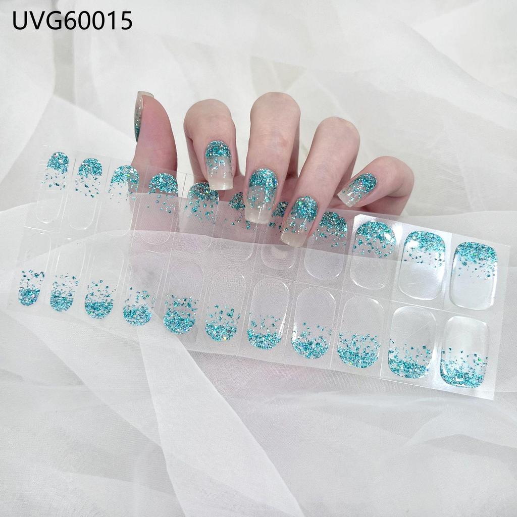 Transparent Nude UV Gel Nail Art Stickers: Semi-Cured, Semi-Baked Manicure Sheets