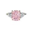 Luxury Pink Diamond Radian Ice Cut 925 Silver Ring Set with High Carbon Diamond Temperament Versatile Ice Cut