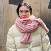 New Solid Color Couple Scarf Women's Imitation Cashmere Winter Korean Version Student Versatile Wool Knitted Warm Scarf Men