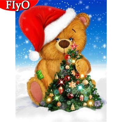 Full Square Diamond Embroidery Christmas Diamond Painting Cross Stitch Bear Mosaic 5D Animal Holiday Gift