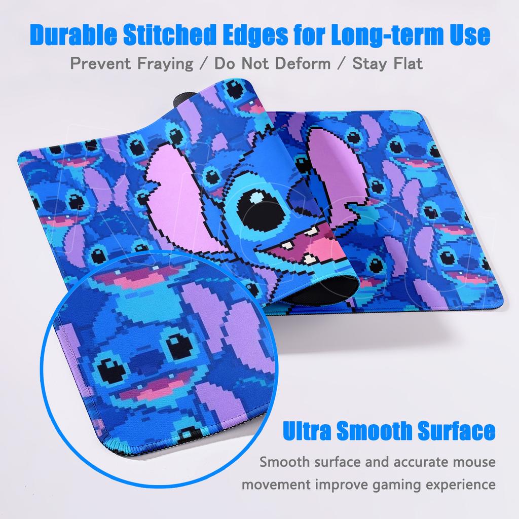 New Cute Wallpaper Stitch Mousepad Kawaii PC Keyboard Mouse Pad Laptop Gaming Accessories XXL Lockeage Non-slip Rubber Desk Mat