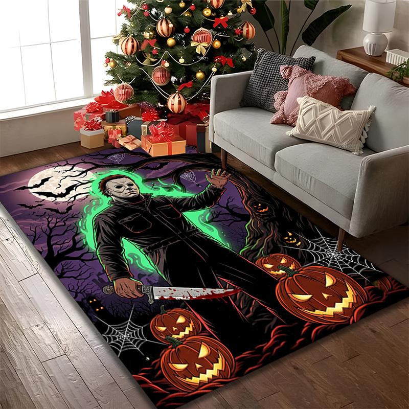 1pc Area Rug Appropriate for Office, Vintage Horror Halloween Carpet, Versatile Printed Chair Rug, Durable Home Sofa Carpet