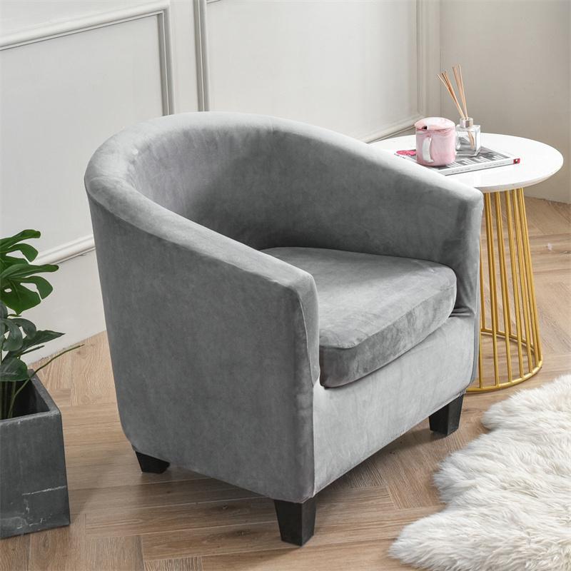 Velvet Club Sofa Cover Elastic Armchair Cover Sofa Slipcovers Living Room Single Seater Tub Couch Cover With Seat Cushion Covers