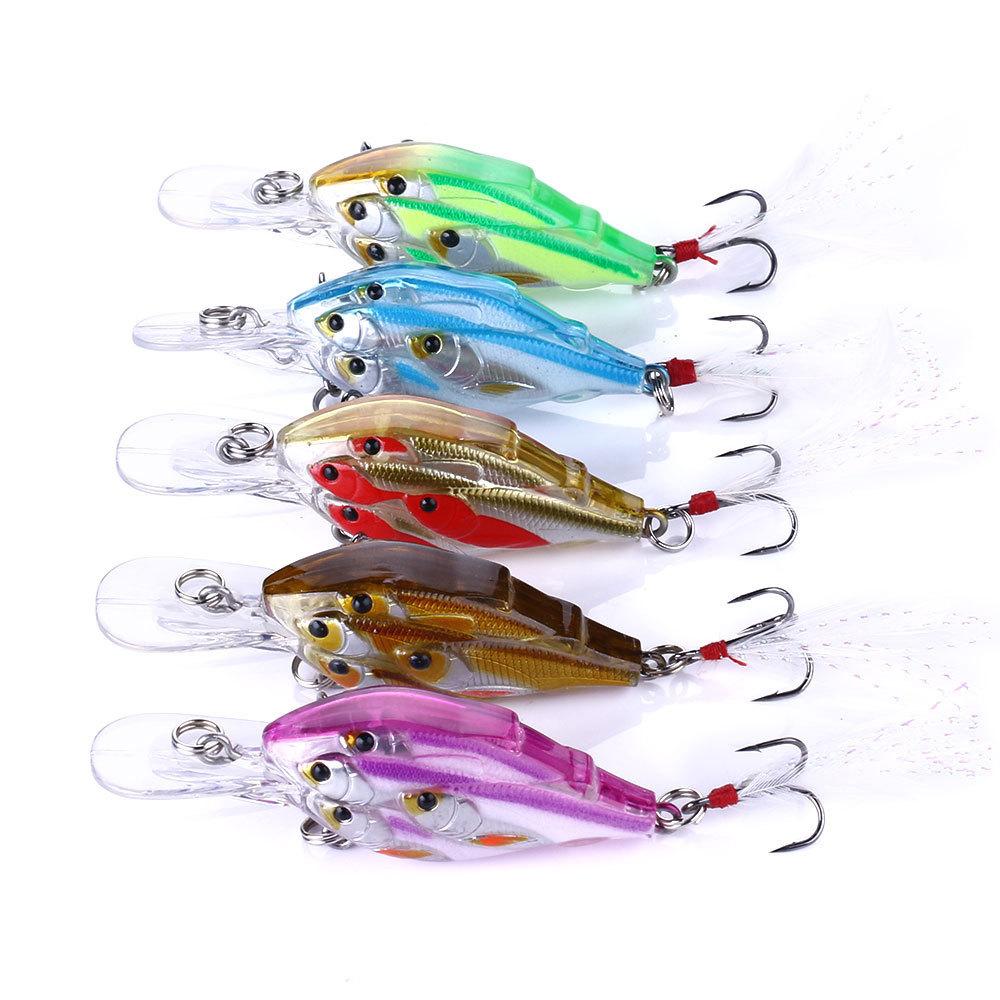 6.5cm6gFloating Rock Fake Bait6No. Hook Hard Bait Bionic Fish Bait Bass and Mandarin Fish Special High Simulation Fake Bait