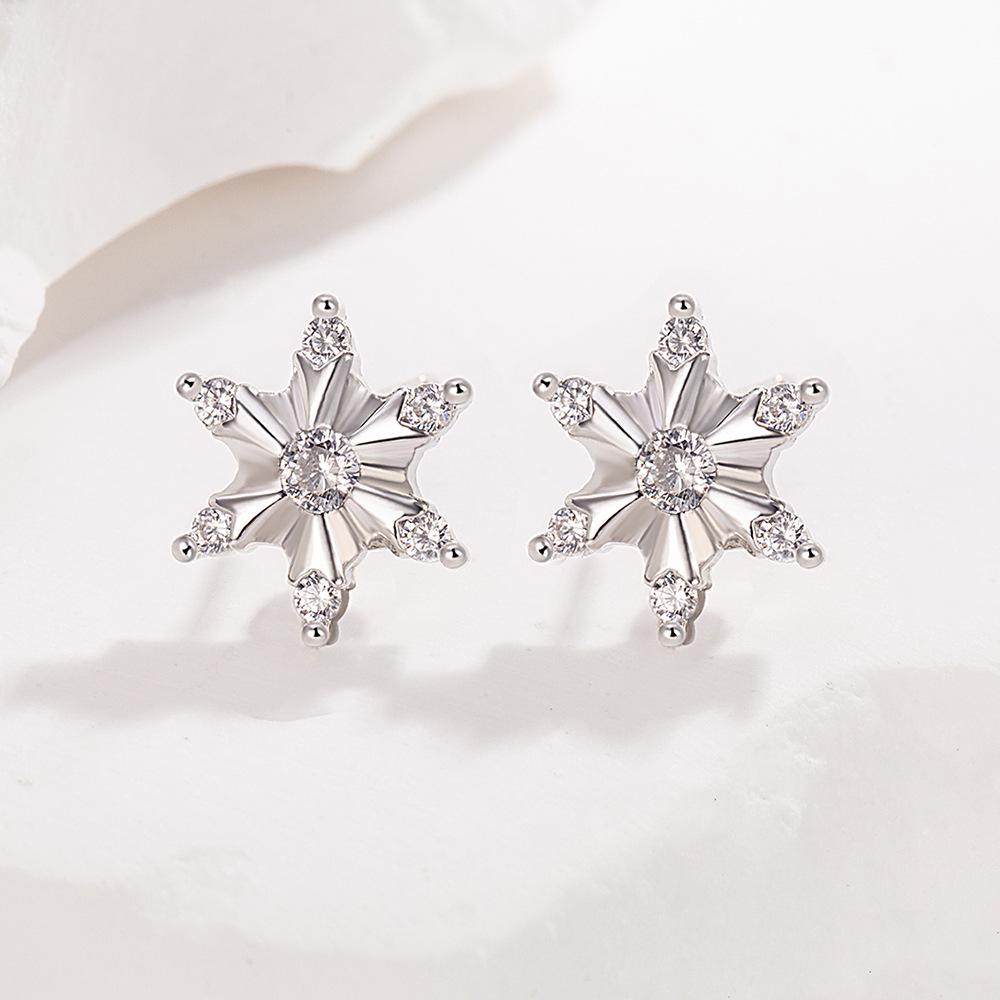 Элегантные рождественские серьги-снежинки со стразами: Универсальный, Легкий, Роскошный Мини-дизайн для Женщин