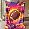 Vibrant Football Artwork Theme blanket Lightweight Warm Flannel Blanket Decorative Throw Blanket for Home Decoration