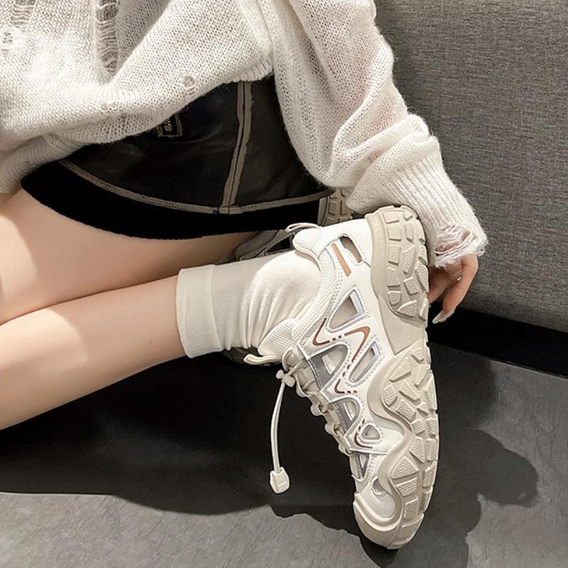 New Hollow Women's Sneakers Summer Breathable Lightweight Platform Casual Shoes Outdoor Versatile Hiking Shoes Women's Dad Shoes