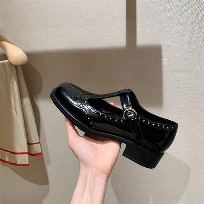 Rindslederversion~ gravierte Lederplateau Mary Jane kleine Lederschuhe Damen Slipper zum Hineinschlüpfen Einzelschuhe Damenschuhe