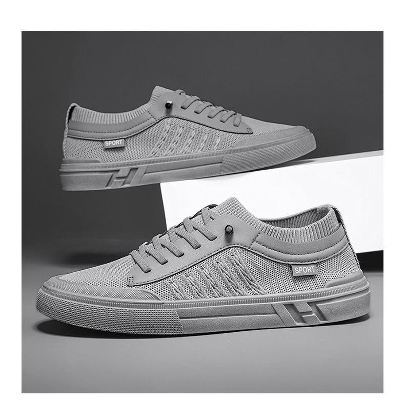 Sommarherrarnas Mesh Andningsbara Slip-on Sneakers: Luktbeständiga Flyknit Körskor för Skate