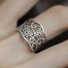 Handmade Vintage Carved Ring Antique Couple Rings Jewelry Gift Wide Band Ring  for Women & Men
