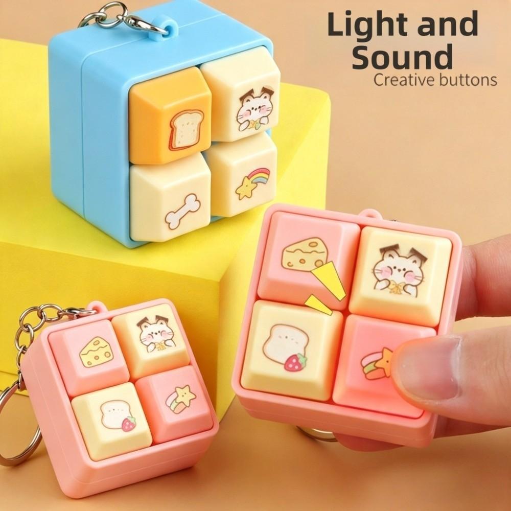 Portable Keyboard Fidget Keychain Sounding Stress Relief Keyring New Clicker Pendant School