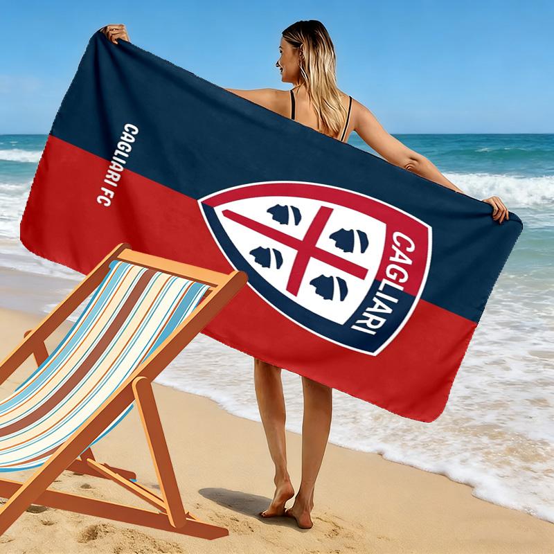 Asciugamano da Spiaggia Stampa Cagliari FC, Asciugamano Grande Morbido ad Asciugatura Rapida per Spiaggia Campeggio Nuoto