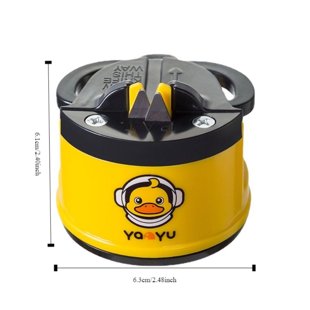 Multifunctional Little Yellow Duck Whetstone Non-slip Base with Suction Cup Kitchen Sharpener Portable Durable