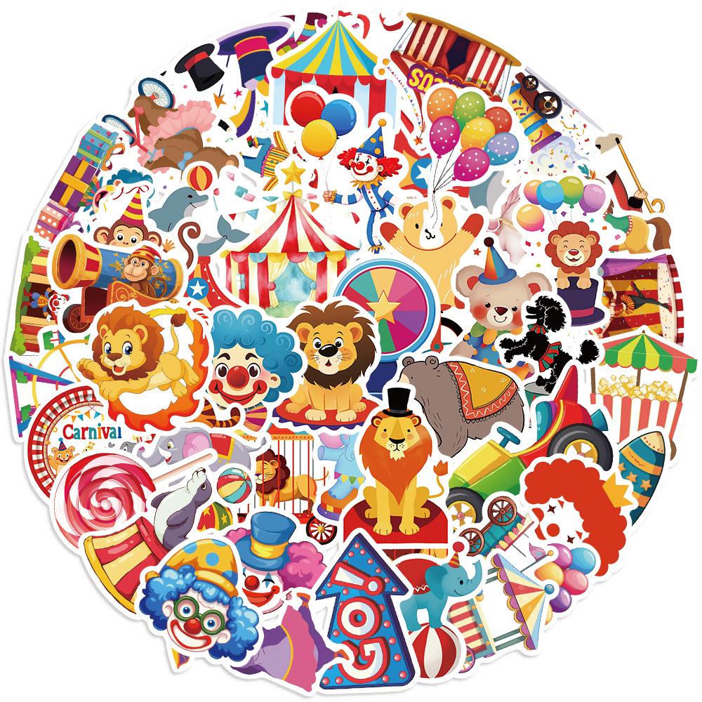 

50pcs Carnival Circus Cartoon Graffiti Stickers DIY Phone Laptop Notebook Suitcase Waterproof Sticker Kids Toy Gifts