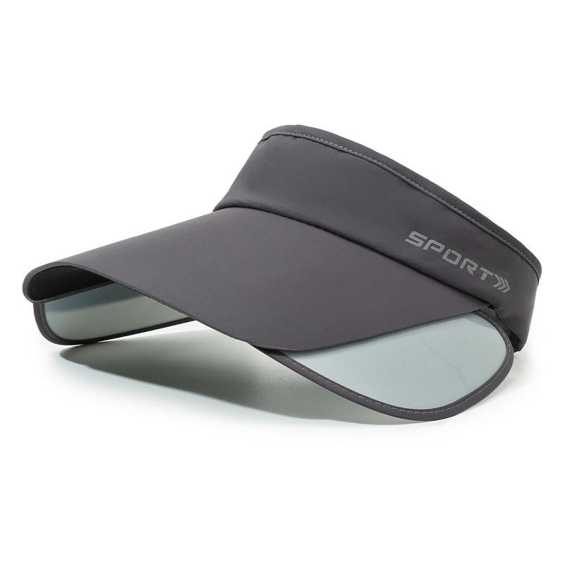 

Summer Sunscreen Cap Unisex Outdoor Sports Sun Hat Quick-Drying Breathable Extended Brim Empty Top Hat темно-сірий