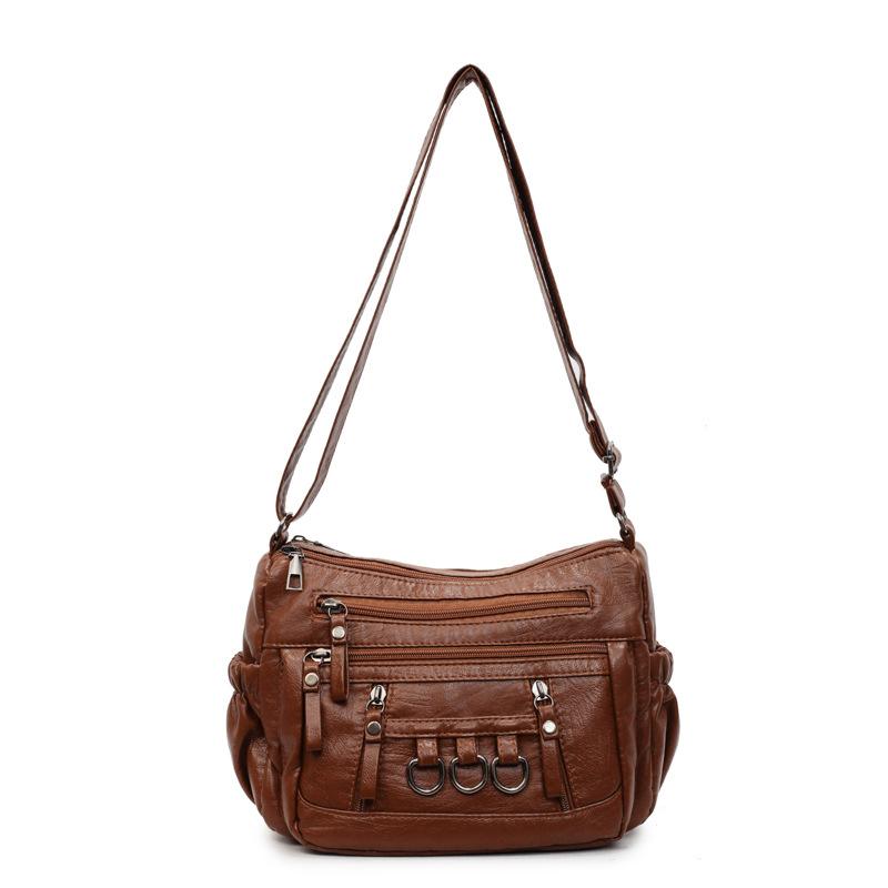 

Сумка для мамы среднего возраста большой вместимости многослойная на плечо женская сумка кроссбоди коричневый