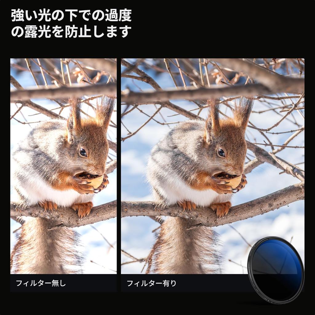 CONCEPT 39mm Variable ND Filter Made in AGC Optical Slim Lens Filter for Photography Direct K&F ND2-ND400, Japan, Glass, 18-Layer Coating,