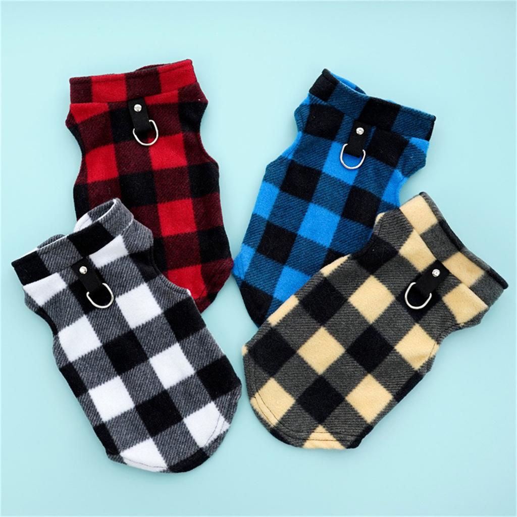 Pet Clothing Winter Fleece Plaid Vest