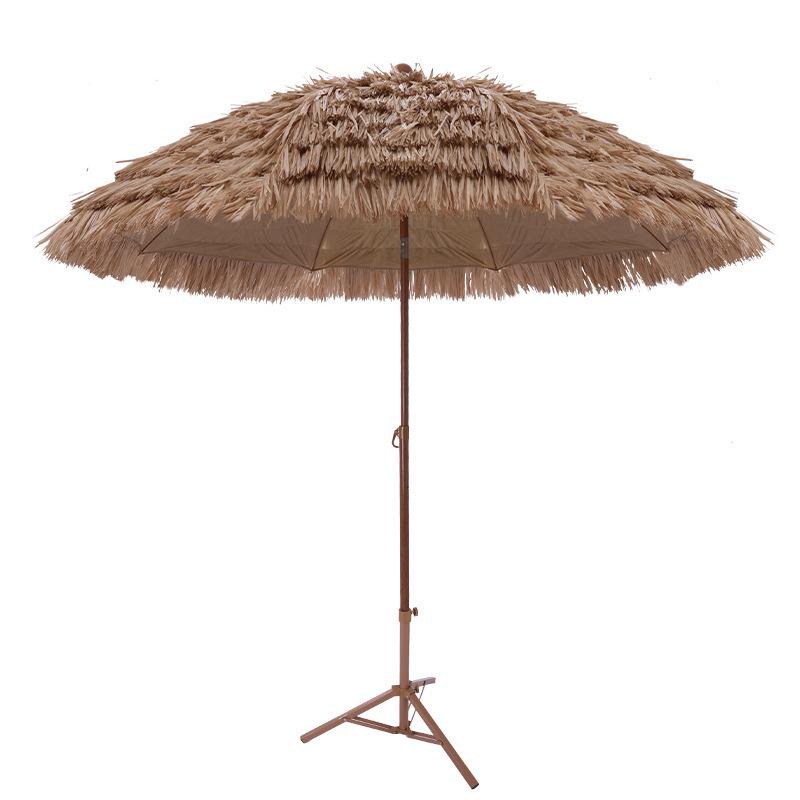 Outdoor Straw Thatch Sun Umbrella with Tassels for Villa Courtyard or Homestay