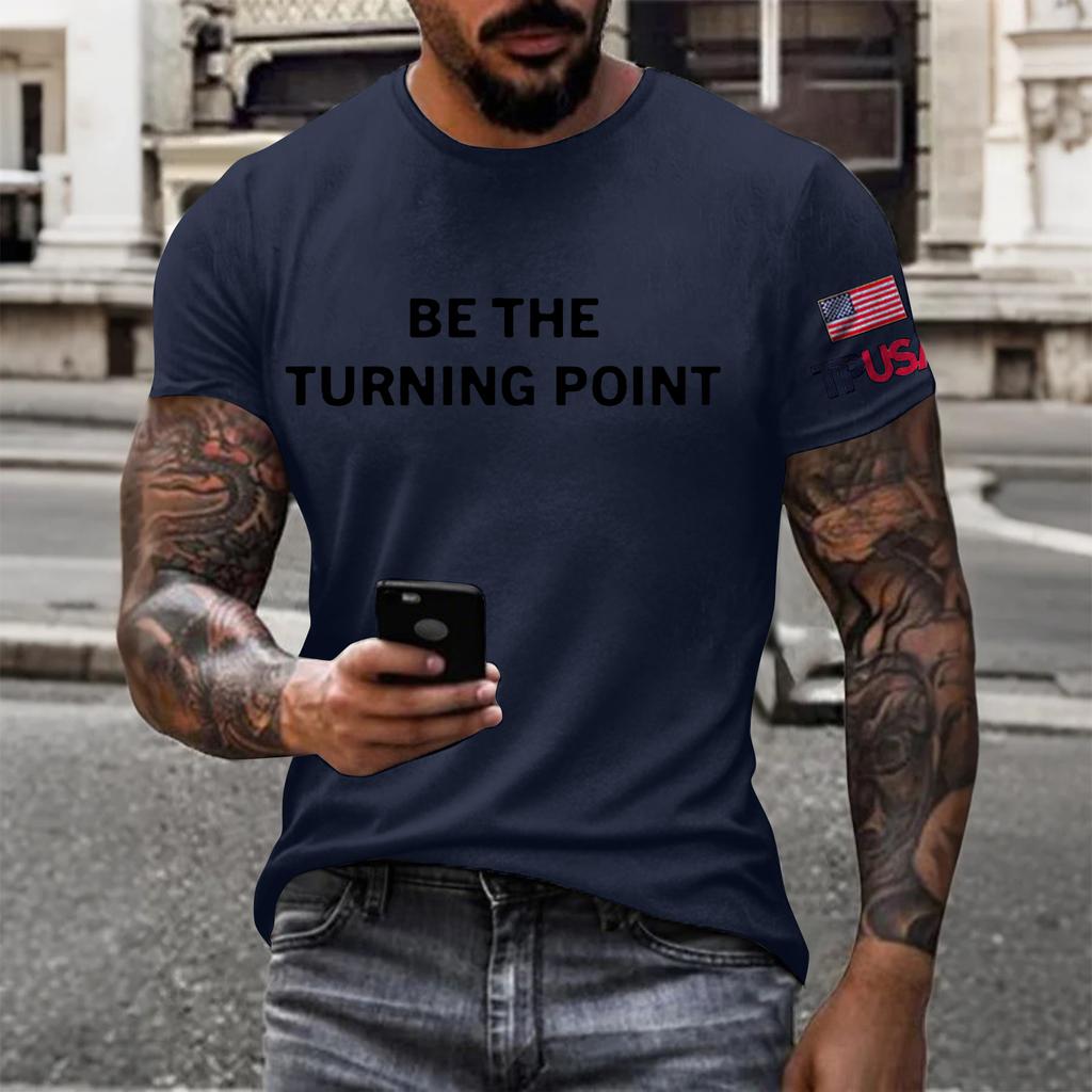 Men's Printed Short Sleeve T-Shirt Men's Loose Casual Short Sleeve Top