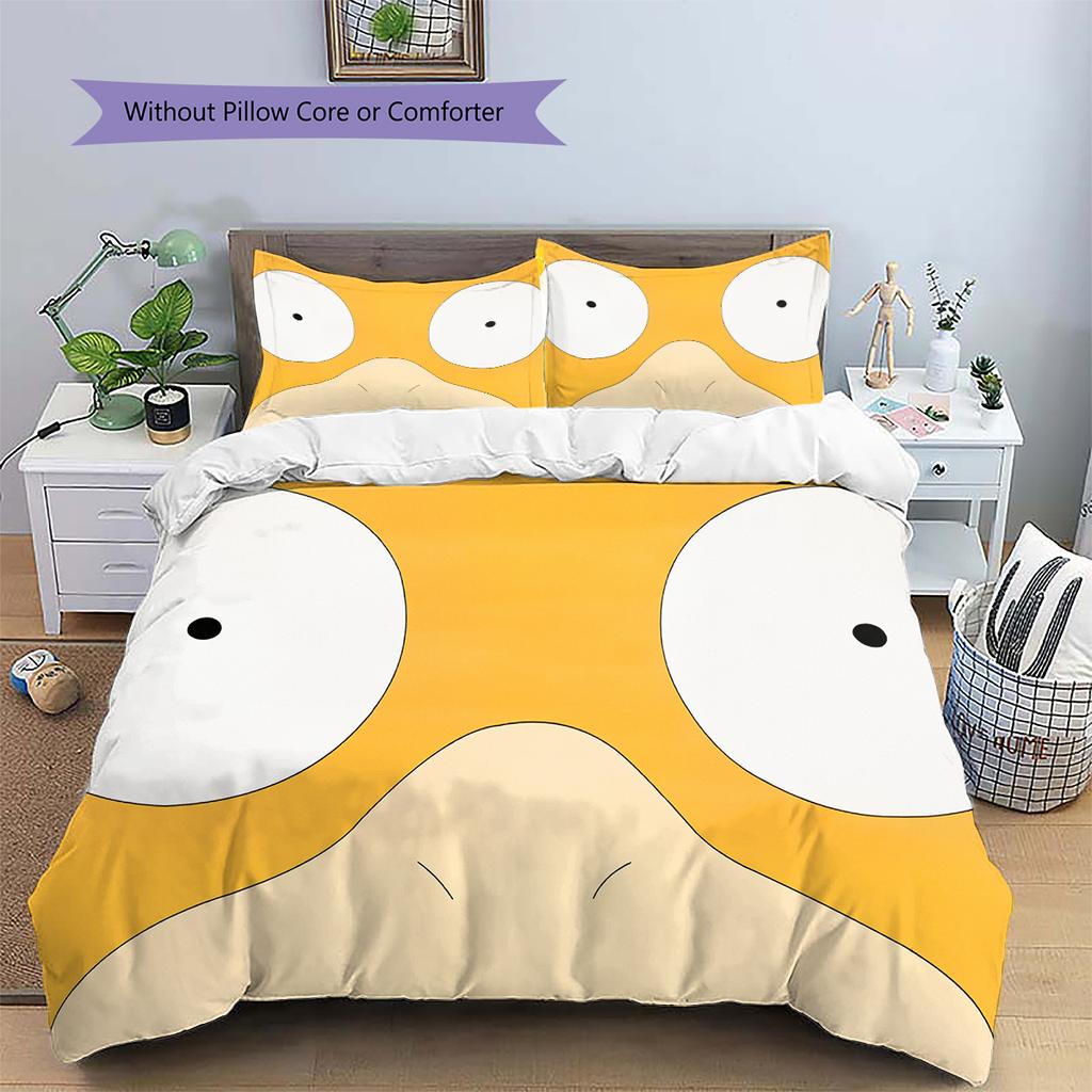 Psyduck Character Bedding Set, Unique Pokemon Bedroom Decor, Interesting Household Gift Choice.chl