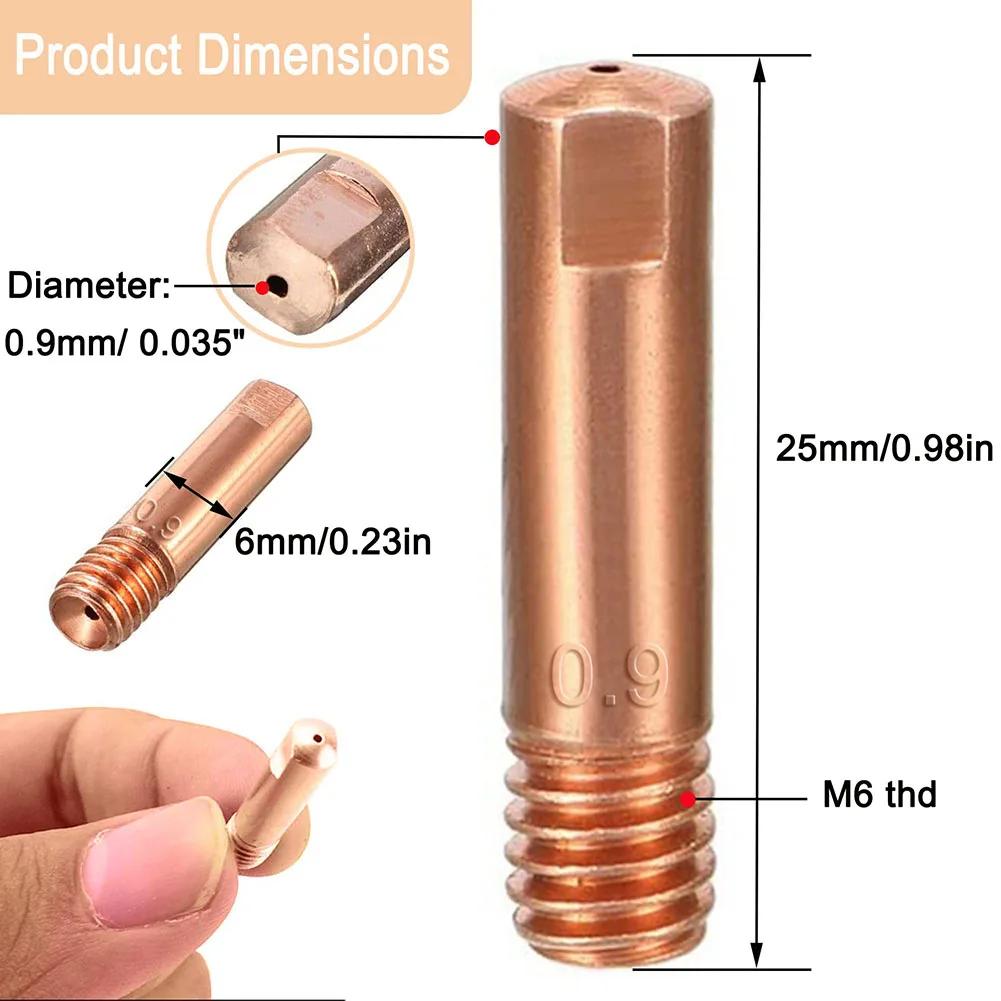 30pcs Welding Tips For Mig Welding Contact Tips 0.035"/0.9mm Copper Welder Tips For 15AK Accessories