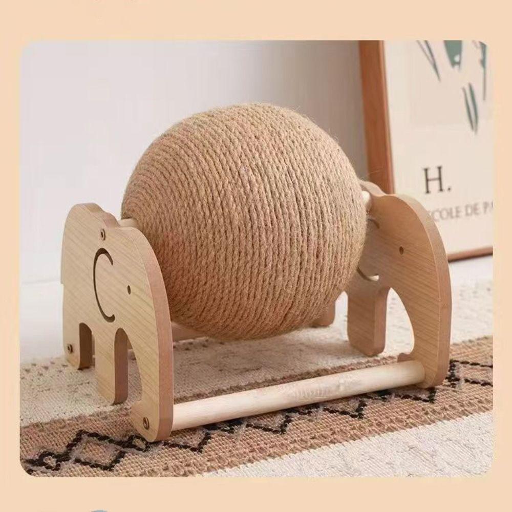 Wooden Cat Scratching Ball Toy Non-Slip Cat Scratching Board Cat Claw Grinding Toy  Pet Furniture