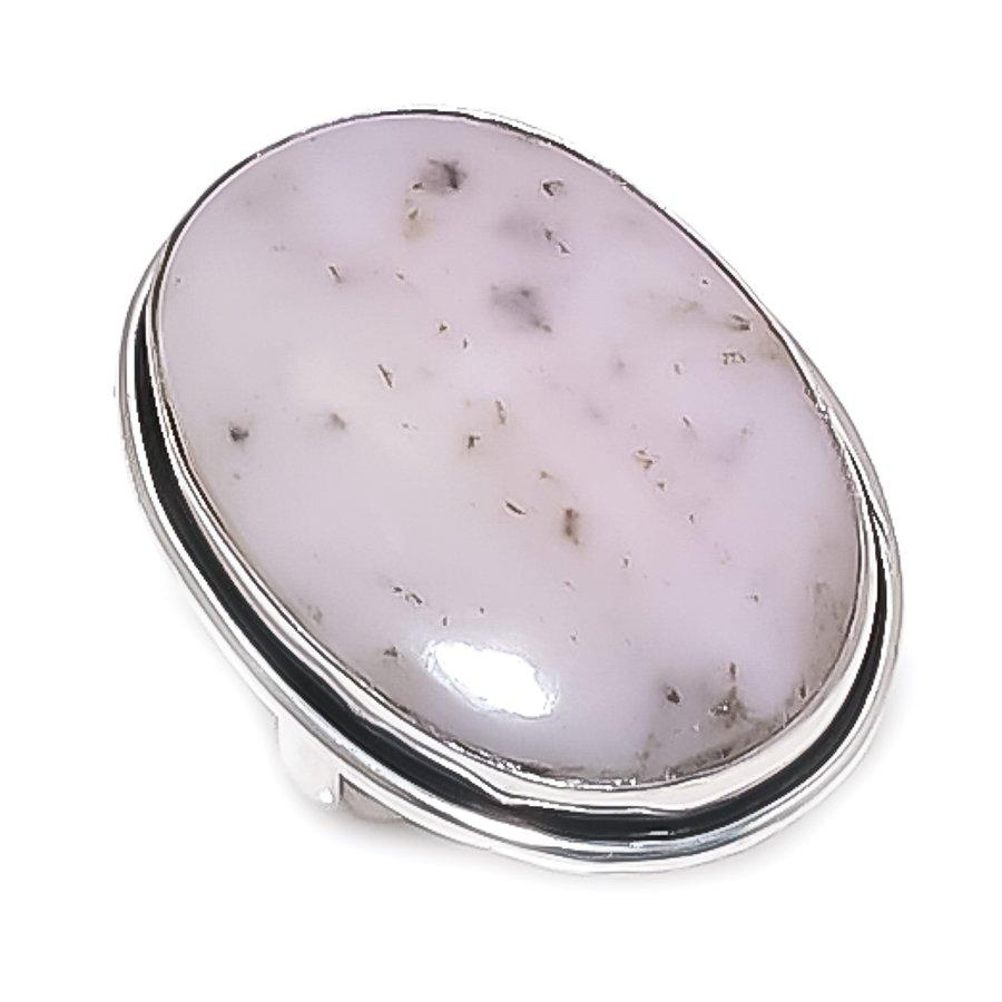 

Розовый Опал Драгоценный Камень Серебро 925 Пробы Ювелирное Кольцо Размер 8