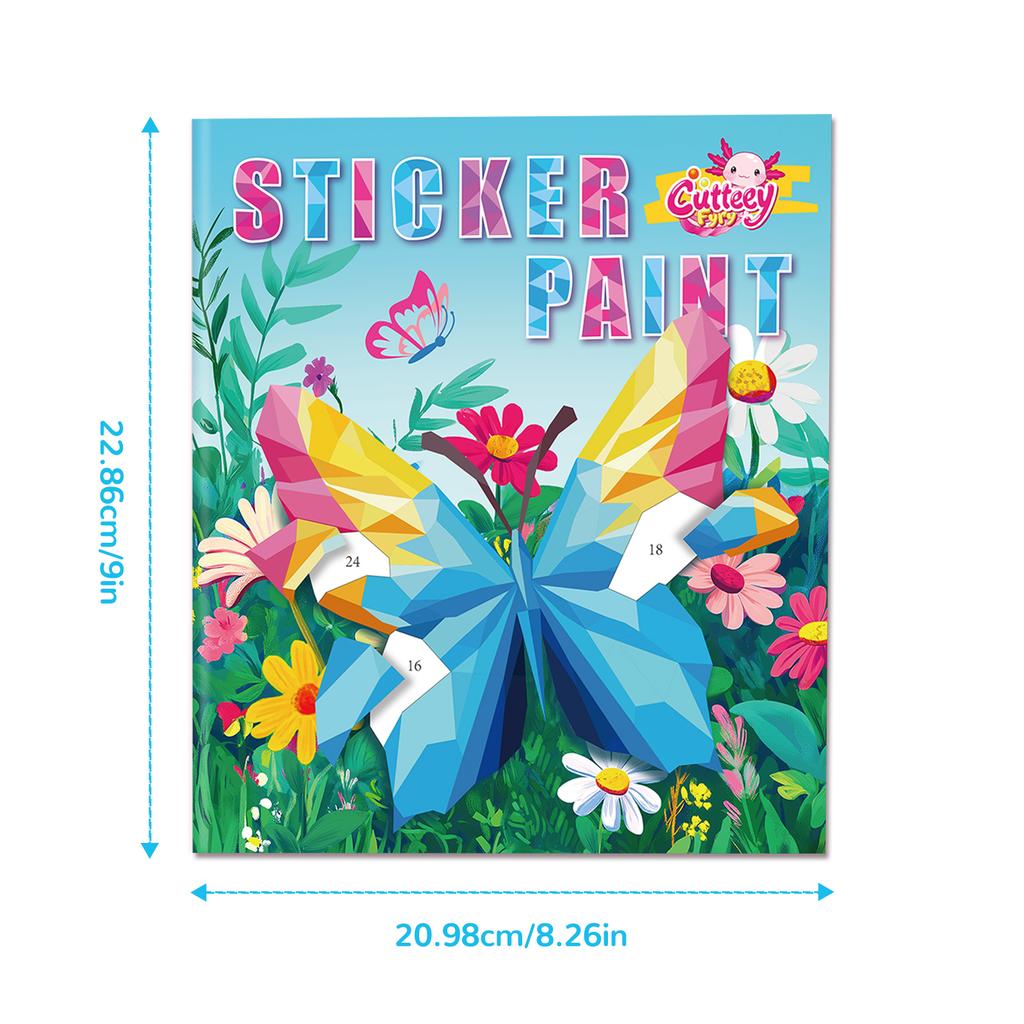 Busy Travel Toy Paint By Sticker For Kids, Screen Free Sticker Book By Number, Resuable Puzzle Sticker Paint Book For Girls Gift