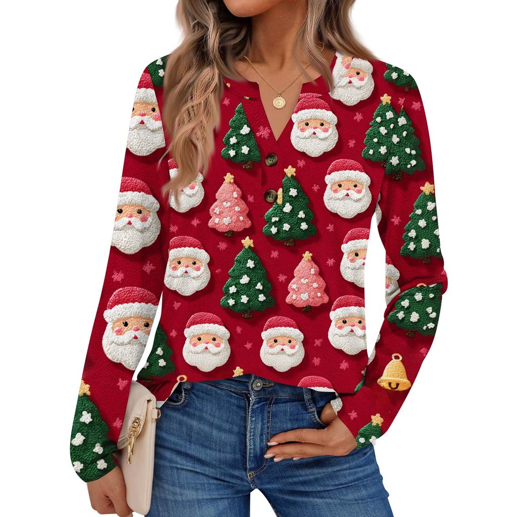Women's Print Long Sleeve Shirts Elegant Casual Tops Trendy Shirts Tops