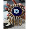 Golden Evil Eye Wall Hanging – Handmade Metal & Glass Nazar Protection Charm | Luxury Home & Office Décor | Spiritual Good Luck Amulet