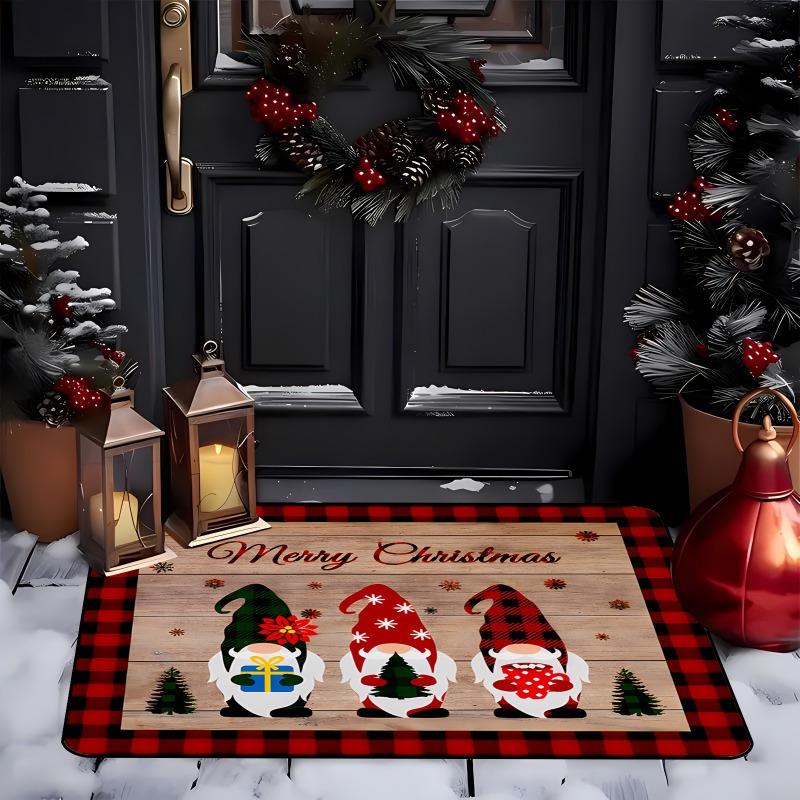 Christmas Gingerbread Man Mat, Entrance Door Mat, Dwarven Decoration Mat, Anti Slip and Wear-resistant