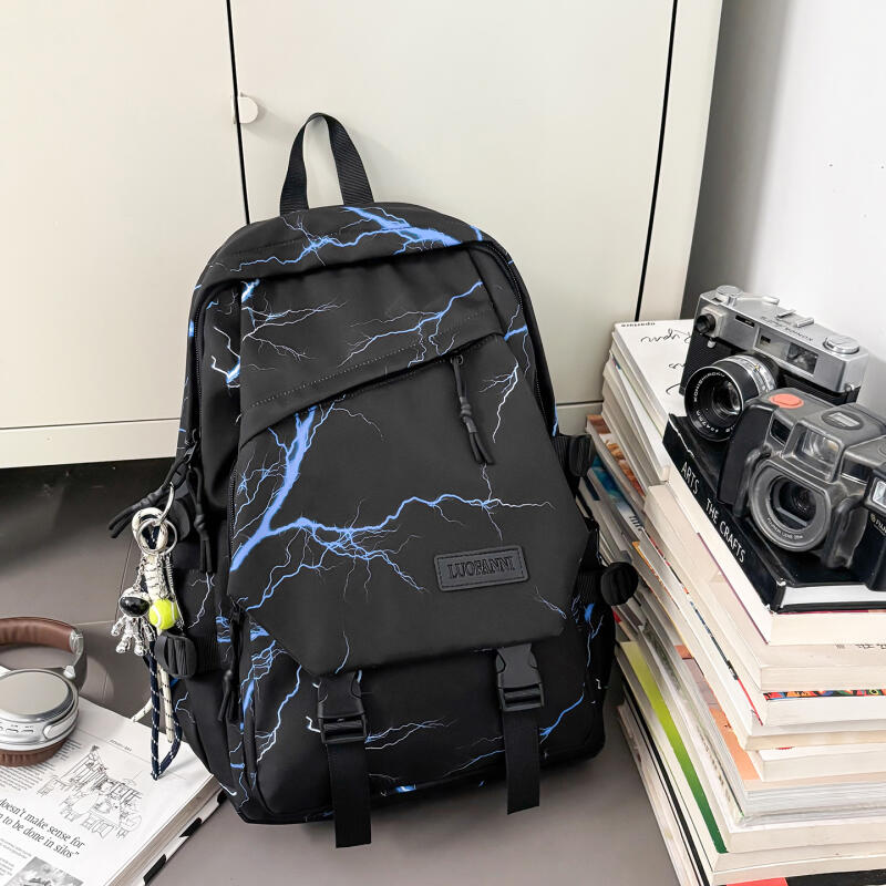 Men's Large Capacity Backpack Graffiti Backpack Student Schoolbag