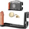 LEFTFOTO Retro Hand Bracket Handle with Wooden Grip for Fuji XT5 with Detachable Vertical Tension Side Quick Release Arca Quick Release and Shutter
