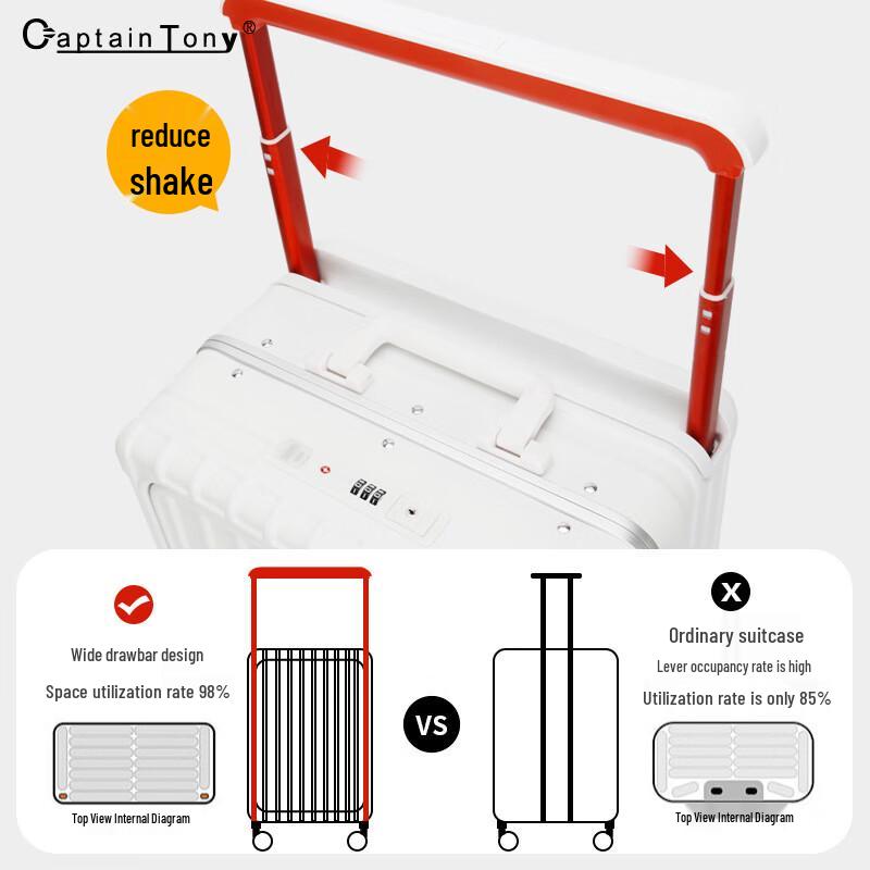 PC Carry-On Luggage with Wide Handle and Charging Port 20 inches