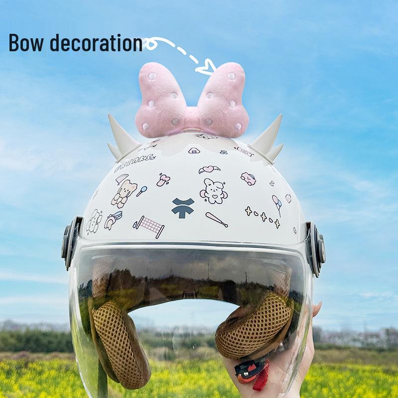 Electric Vehicle Cute Ears & Wings Universal Stickers for Helmet Decoration