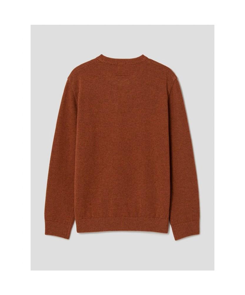 SHIFT.G Wool Texture Crewneck Sweater Orange