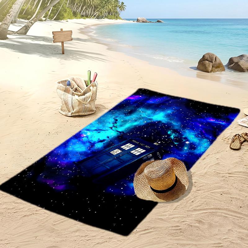 Doctor Who's TARDIS Printed Quick Dry Beach Towel Super Absorbent Soft Lightweight Bath Towel for Pool Summer Travel