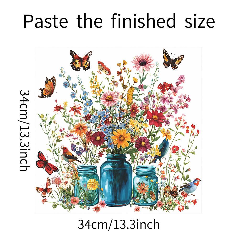 1PC Various Green Plants Flowers Wall Sticker Bathroom Toilet Decor Decals Living Room Cabinet Home Decoration Self Adhesive