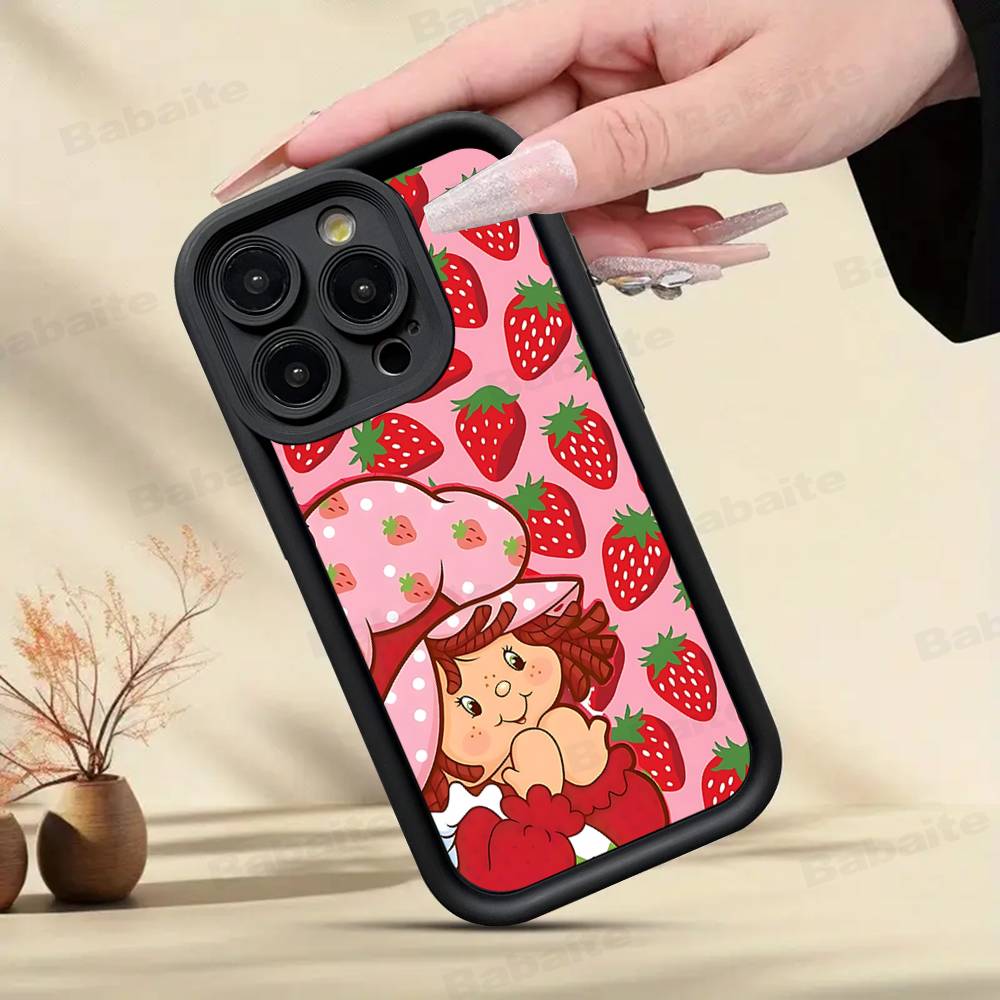 Girl Pink Strawberry S-Shortcake TPU Phone Cover For Iphone 17 16 15 14 13 12 11 Pro Max Plus Case Cover
